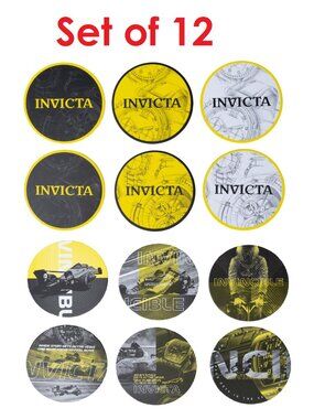 Invicta 12 Piece Cardboard Paper Coaster Double Sided Sets (IG0321) NIB